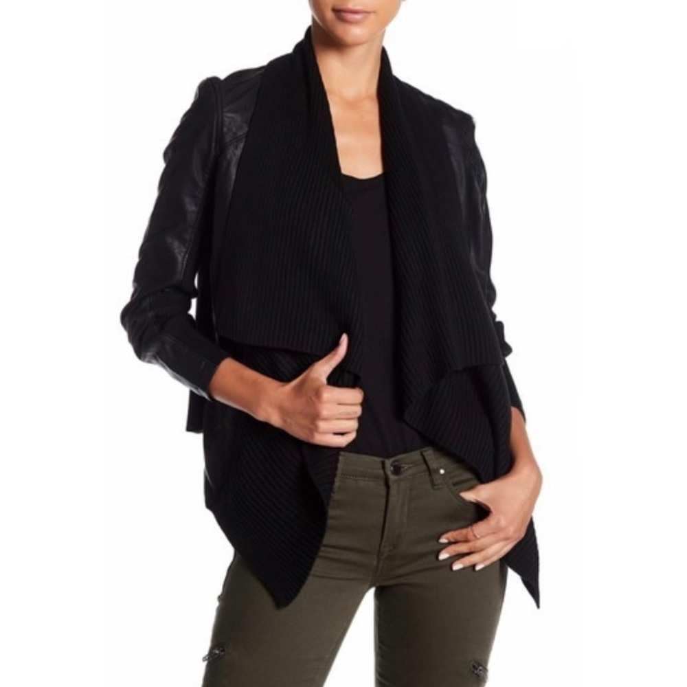 BlankNYC Moto Faux Leather Knit Jacket 30m-9027mx